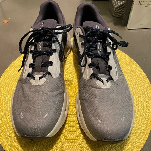 On Running Gray and White Athletic Shoes Sleek Design NE W The Cloudrunner 2: Supportive Running Shoe | On United States main image 2